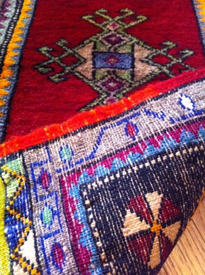 画像3: NO396 手織り 絨毯 厚めのマットタイプ