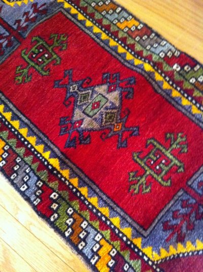 画像2: NO396 手織り 絨毯 厚めのマットタイプ