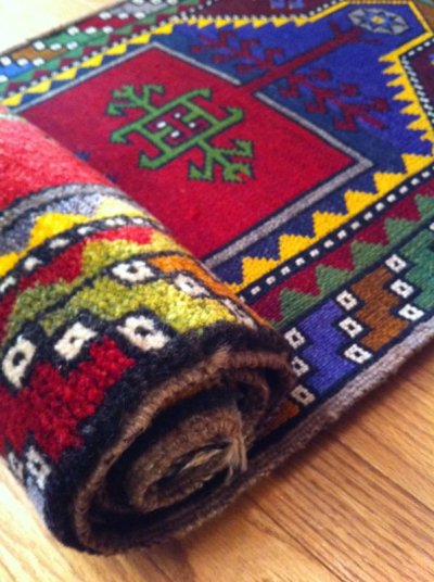画像4: NO396 手織り 絨毯 厚めのマットタイプ