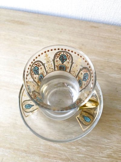 画像2: アラベスク柄 チャイグラス＆ソーサー