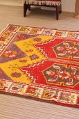 画像1: 手織り トルコ絨毯 ウール＆カシミヤ NO2033 (1)