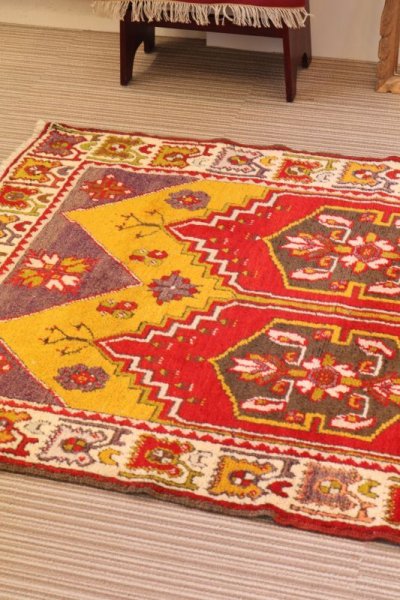 画像1: 手織り トルコ絨毯 ウール＆カシミヤ NO2033