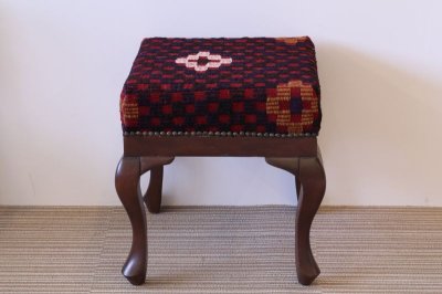 画像3: 手織り キリムの木製椅子 オットマン