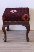手織り キリムの木製椅子 オットマン