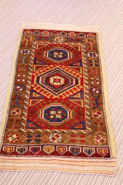 画像1: NO1220 手織り トルコ絨毯 アンティーク