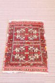 画像1: NO1455 手織り トルコ絨毯 ウール&カシミヤ (1)