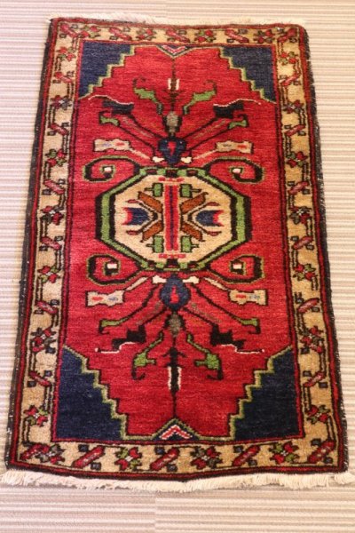 画像1: NO1196 手織り トルコ絨毯 ウール&カシミヤ