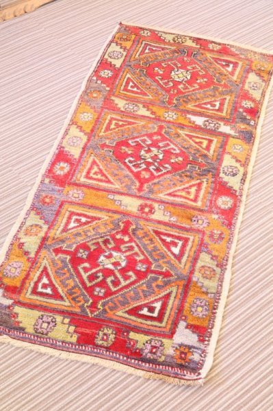 画像1: NO846 手織り トルコ絨毯 (1)
